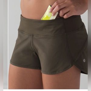 LULULEMON Army Green Speed Up Shorts